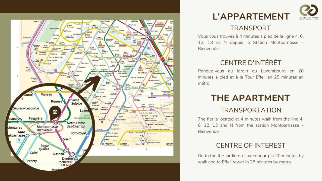 Апартаменти Prox.Gare Montparnasse-Galeries Lafayette! 4Pers. Париж Екстер'єр фото